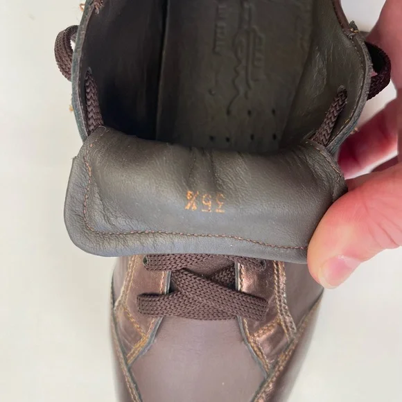 SANTONI Club Italian Leather Sneakers Sz 5.5 Women - Picture 14 of 15